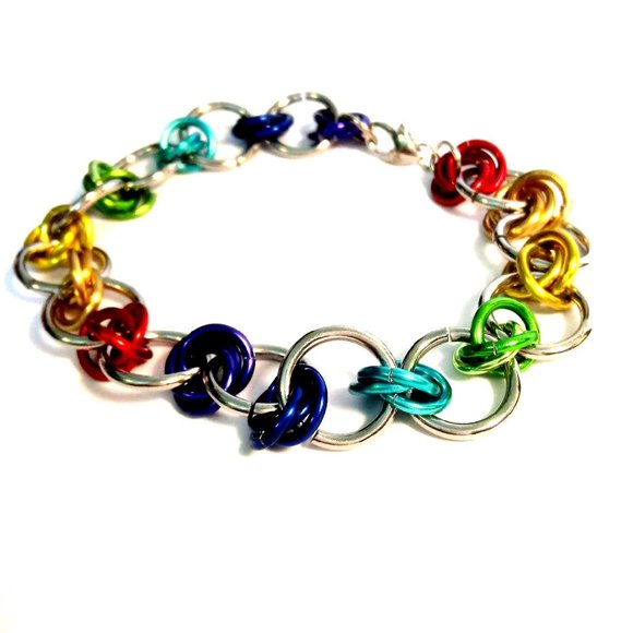 Gay Pride Chainmail Bracelet - Picture 3 of 5